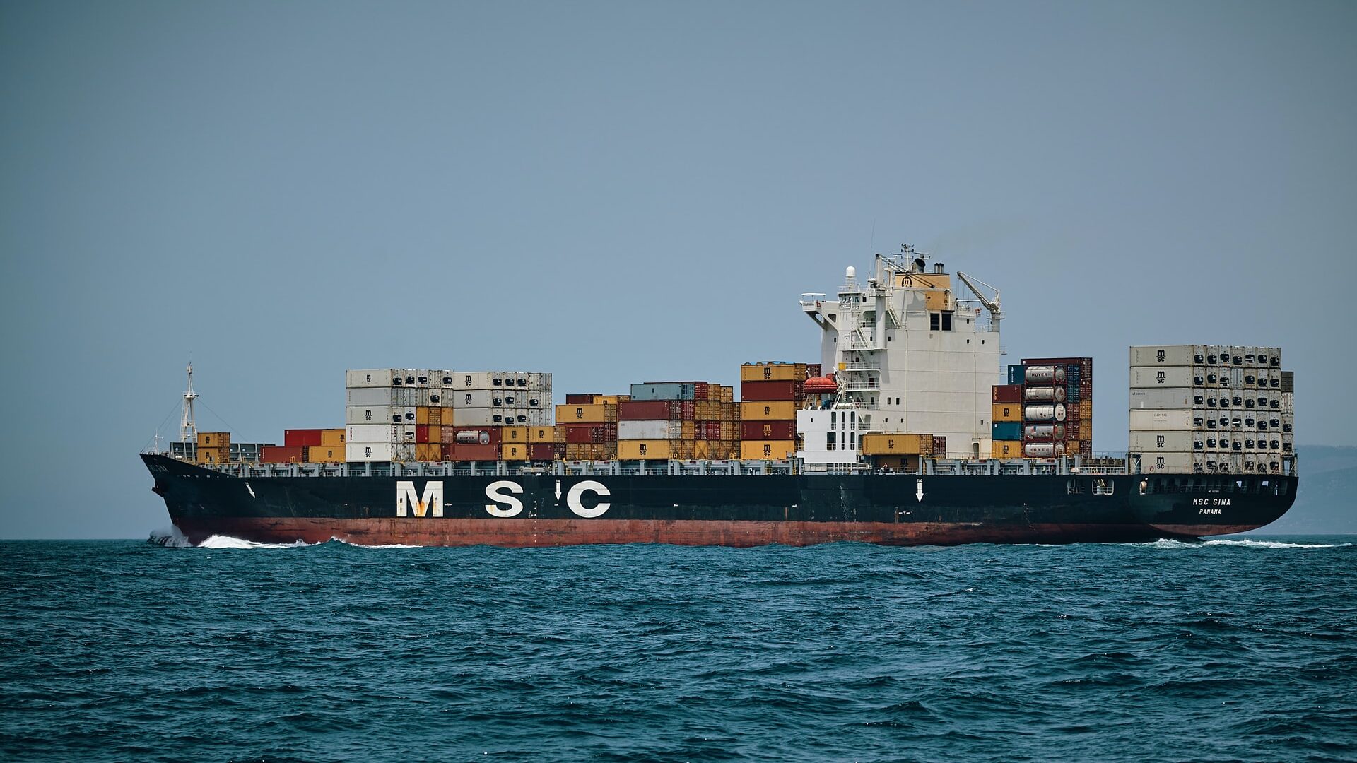 freight ship in the ocean